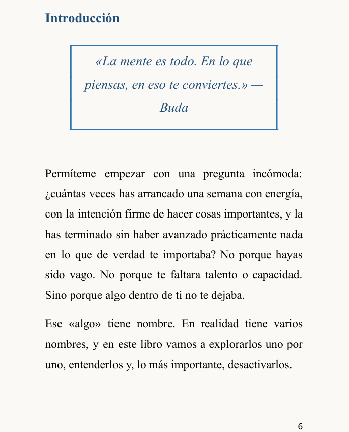 Mente en blanco, Vida en orden