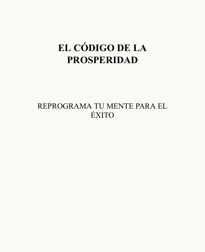 El Código de la Prosperidad