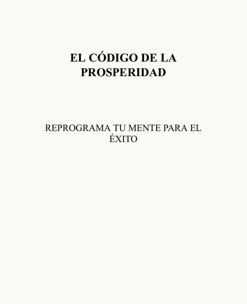 El Código de la Prosperidad